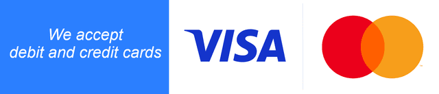 We accept credit and debit cards